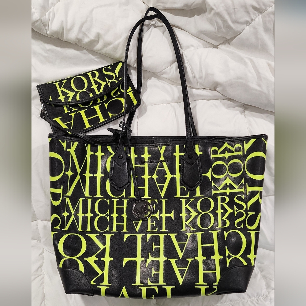 Michael Kors Black and Yellow Tote Bag